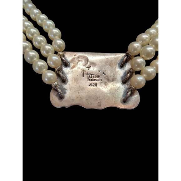 T Foree Hunsicker Pearl & Silver Choker Necklace - Picture 4 of 7